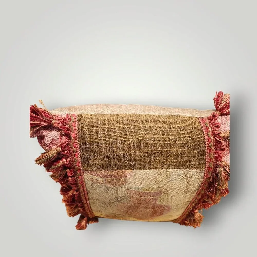 French Tapestry‎ Throw Pillow Appx. 15x15